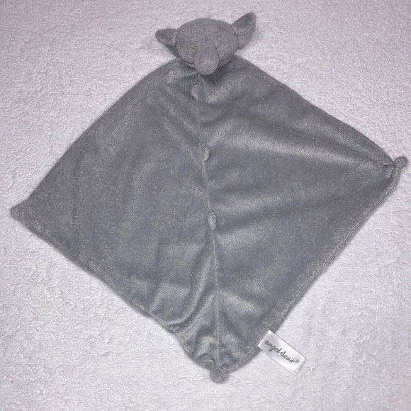 Angel dear grey elephant lovey security Blankie fleece - Picture 1 of 5